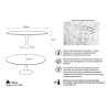 KH1501100126 Stół TULIP ELLIPSE MARBLE CARRARA biały - blat owalny marmurowy, metal King Home