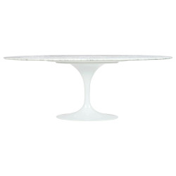 KH1501100126 Stół TULIP ELLIPSE MARBLE CARRARA biały - blat owalny marmurowy, metal King Home