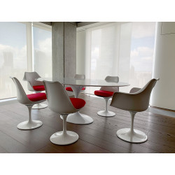 KH1501100126 Stół TULIP ELLIPSE MARBLE CARRARA biały - blat owalny marmurowy, metal King Home