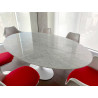 KH1501100126 Stół TULIP ELLIPSE MARBLE CARRARA biały - blat owalny marmurowy, metal King Home