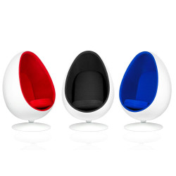 JH-069.BLUE Fotel OVALIA biało-niebieski - włókno szklane King Home