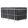 KH1501100201 Sofa dwuosobowa SOFT LC2 czarna - włoska skóra naturalna, metal King Home