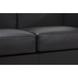KH1501100201 Sofa dwuosobowa SOFT LC2 czarna - włoska skóra naturalna, metal King Home