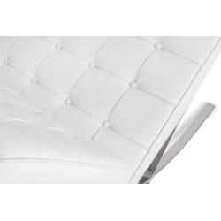 KH1501100211 Fotel BARCELON PRESTIGE PLUS biały - włoska selekcjonowana skóra naturalna, stal King Home