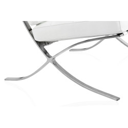 KH1501100211 Fotel BARCELON PRESTIGE PLUS biały - włoska selekcjonowana skóra naturalna, stal King Home