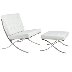 KH1501100211 Fotel BARCELON PRESTIGE PLUS biały - włoska selekcjonowana skóra naturalna, stal King Home