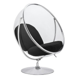 JH-200-2.01Black Fotel BUBBLE STAND 2 poduszka czarna - akryl, chrom, wełna King Home