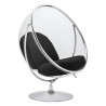 JH-200-2.01Black Fotel BUBBLE STAND 2 poduszka czarna - akryl, chrom, wełna King Home