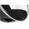 JH-200.1 Fotel BUBBLE STAND poduszka czarna - podstawa chrom, korpus akryl, poduszka wełna King Home