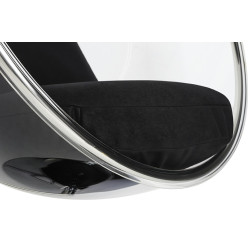 JH-200.1.BLACK Fotel wiszący BUBBLE poduszka  czarna - korpus akryl, poduszka wełna King Home