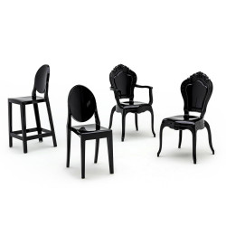 666-APC.BLACK Krzesło KING czarne - poliwęglan King Home