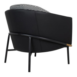 MSE011000330 Fotel GUBI czarny PU / pepitka King Home