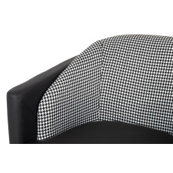 MSE011000330 Fotel GUBI czarny PU / pepitka King Home