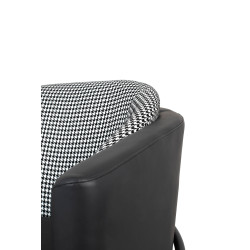 MSE011000330 Fotel GUBI czarny PU / pepitka King Home