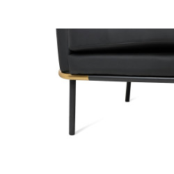 MSE011000330 Fotel GUBI czarny PU / pepitka King Home