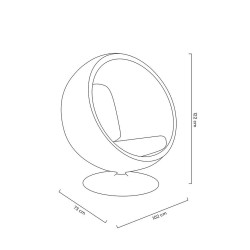 JH-066.BLACK.BL Fotel BALL BLACK czarny King Home