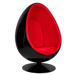 JH-069.BLACK.RED Fotel OVALIA BLACK czerwony King Home