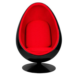JH-069.BLACK.RED Fotel OVALIA BLACK czerwony King Home
