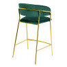 KH1201100129.61 Krzesło barowe MARGO 65 ciemny zielony - welur, podstawa złota King Home