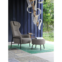 KH1301100125 Fotel TEDDY GRAND ciemny brązowy z podnóżkiem King Home