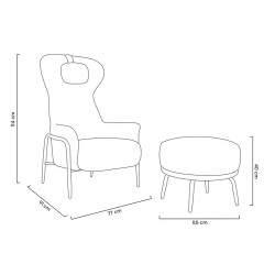 KH1301100125 Fotel TEDDY GRAND ciemny brązowy z podnóżkiem King Home