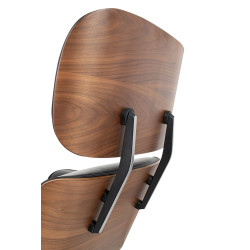 KH1501100107 Fotel LOUNGE HM XL czarny / orzech z podnóżkiem King Home