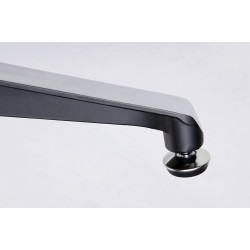 KH1501100140 Fotel LOUNGE czarny / orzech z podnóżkiem King Home