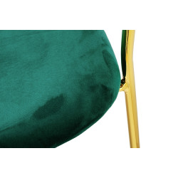 KH1201100129.61 Krzesło barowe MARGO 65 ciemny zielony - welur, podstawa złota King Home