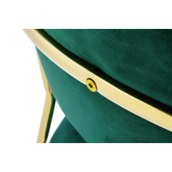 KH1201100129.61 Krzesło barowe MARGO 65 ciemny zielony - welur, podstawa złota King Home