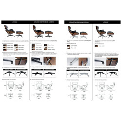 KH1501100144 Fotel LOUNGE czarny / róża - skóra naturalna King Home