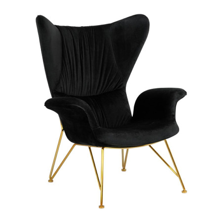 KH1501100191 Fotel SHRIMP VELVET czarny - podstawa złota King Home