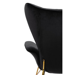 KH1501100191 Fotel SHRIMP VELVET czarny - podstawa złota King Home