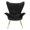 KH1501100191 Fotel SHRIMP VELVET czarny - podstawa złota King Home