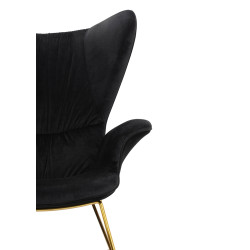 KH1501100191 Fotel SHRIMP VELVET czarny - podstawa złota King Home