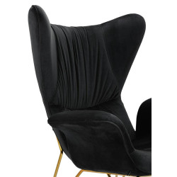 KH1501100191 Fotel SHRIMP VELVET czarny - podstawa złota King Home