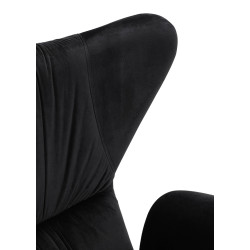 KH1501100191 Fotel SHRIMP VELVET czarny - podstawa złota King Home