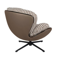 KH1501100183 Fotel obrotowy HIPPO brązowa pepitka King Home