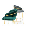 KH1201100129.61 Krzesło barowe MARGO 65 ciemny zielony - welur, podstawa złota King Home