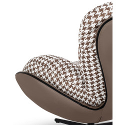 KH1501100183 Fotel obrotowy HIPPO brązowa pepitka King Home