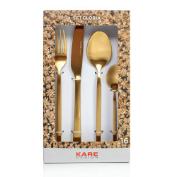 52631 KARE zestaw sztućców GLORIA MATT GOLD 16 szt. King Home