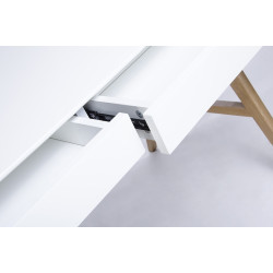 LL-008 Biurko RIVA (Scandic) białe - blat MDF, podstawa dębowa King Home