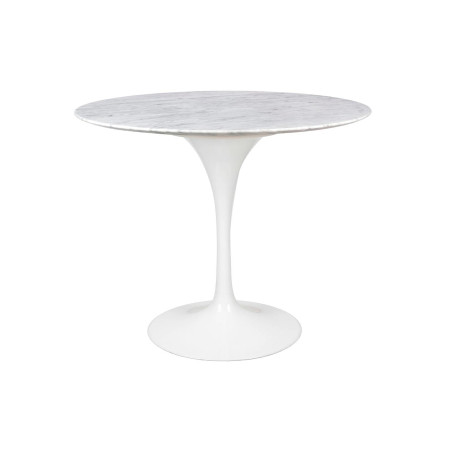 GT-09M.FI90 Stół TULIP MARBLE 90 CARRARA biały - blat okrągły marmurowy, metal King Home