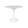 GT-09M.FI90 Stół TULIP MARBLE 90 CARRARA biały - blat okrągły marmurowy, metal King Home