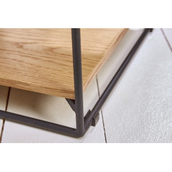 39709 INVICTA stolik nocny SCORPION 40 cm dąb - lite drewno, metal King Home