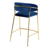 KH1201100129.64 Krzesło barowe MARGO 65 ciemny niebieski - welur, podstawa złota King Home