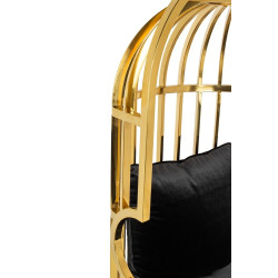 CD053.GOLD Fotel LORD złoty - poduszka czarny velvet King Home