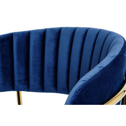 KH1201100129.64 Krzesło barowe MARGO 65 ciemny niebieski - welur, podstawa złota King Home
