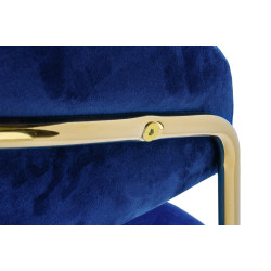 KH1201100129.64 Krzesło barowe MARGO 65 ciemny niebieski - welur, podstawa złota King Home
