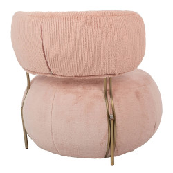 HE510X-3.PECH.PINK Fotel LOW TEDDY PINK różowy King Home