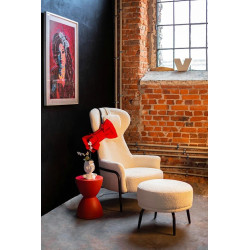 KH1301100124 Fotel TEDDY GRAND beżowy z podnóżkiem King Home